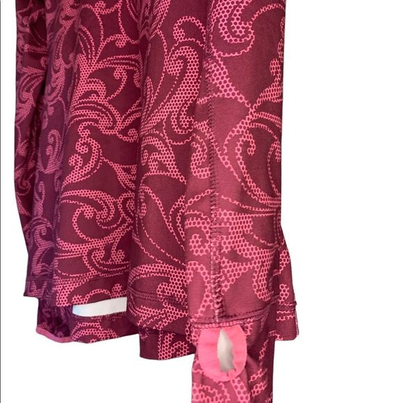 Lands’ End Long Sleeve Pull Over 1/4 Zip Maroon/Pink Stretch Small - Picture 3 of 4
